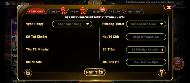 mức nạp tiền tối thiểu vào Play Go88 là bao nhiêu